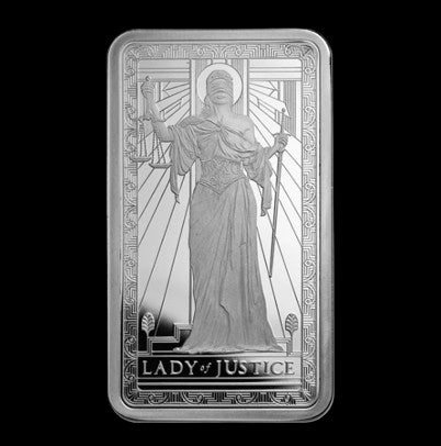 PAMP Lady of Justice Collectible Silver Bar in Capsule