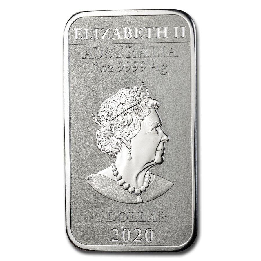 2020 Perth Mint Lunar Dragon 1 oz .9999 Silver Bar from Tube