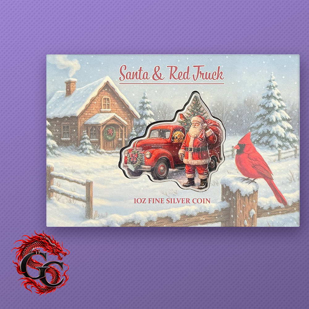 2026 Solomon Islands Santa & Red Truck 1 oz Silver Colorized Coin