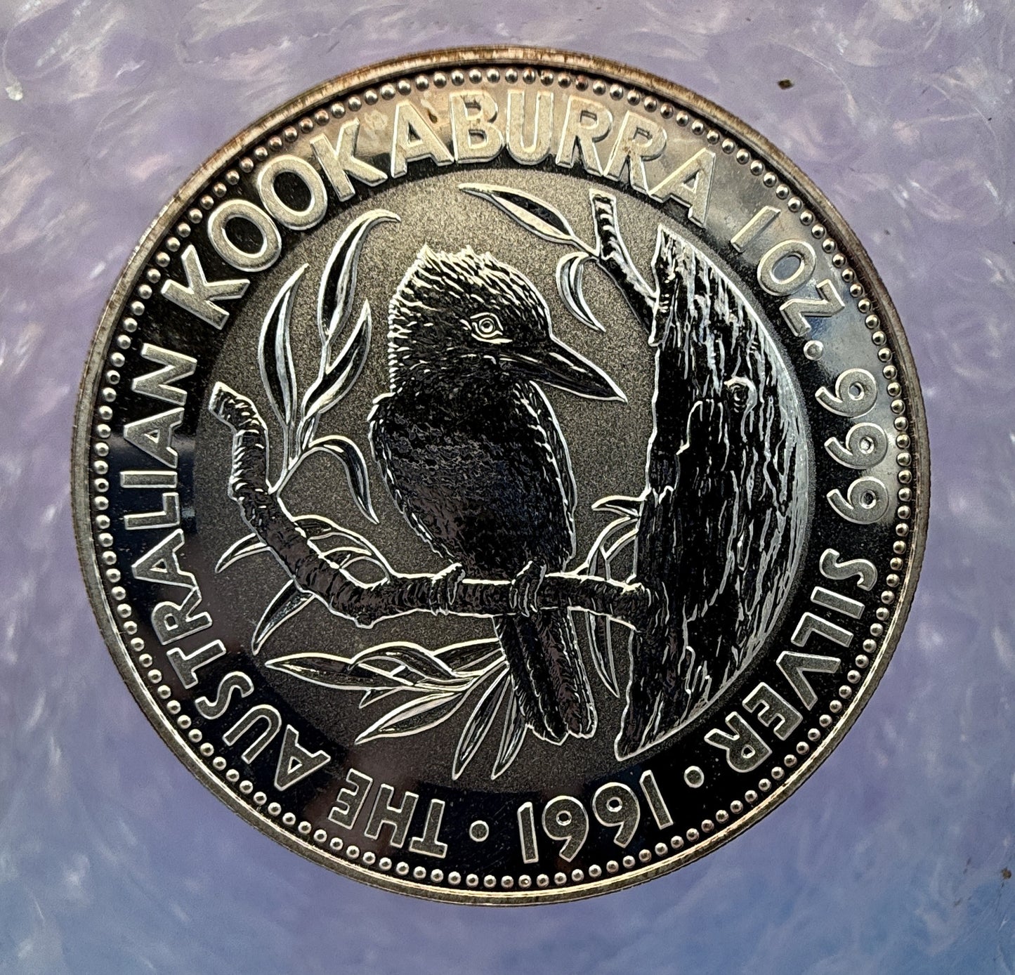 1991 Australia Kookaburra Coin BU in Square Perth Capsule