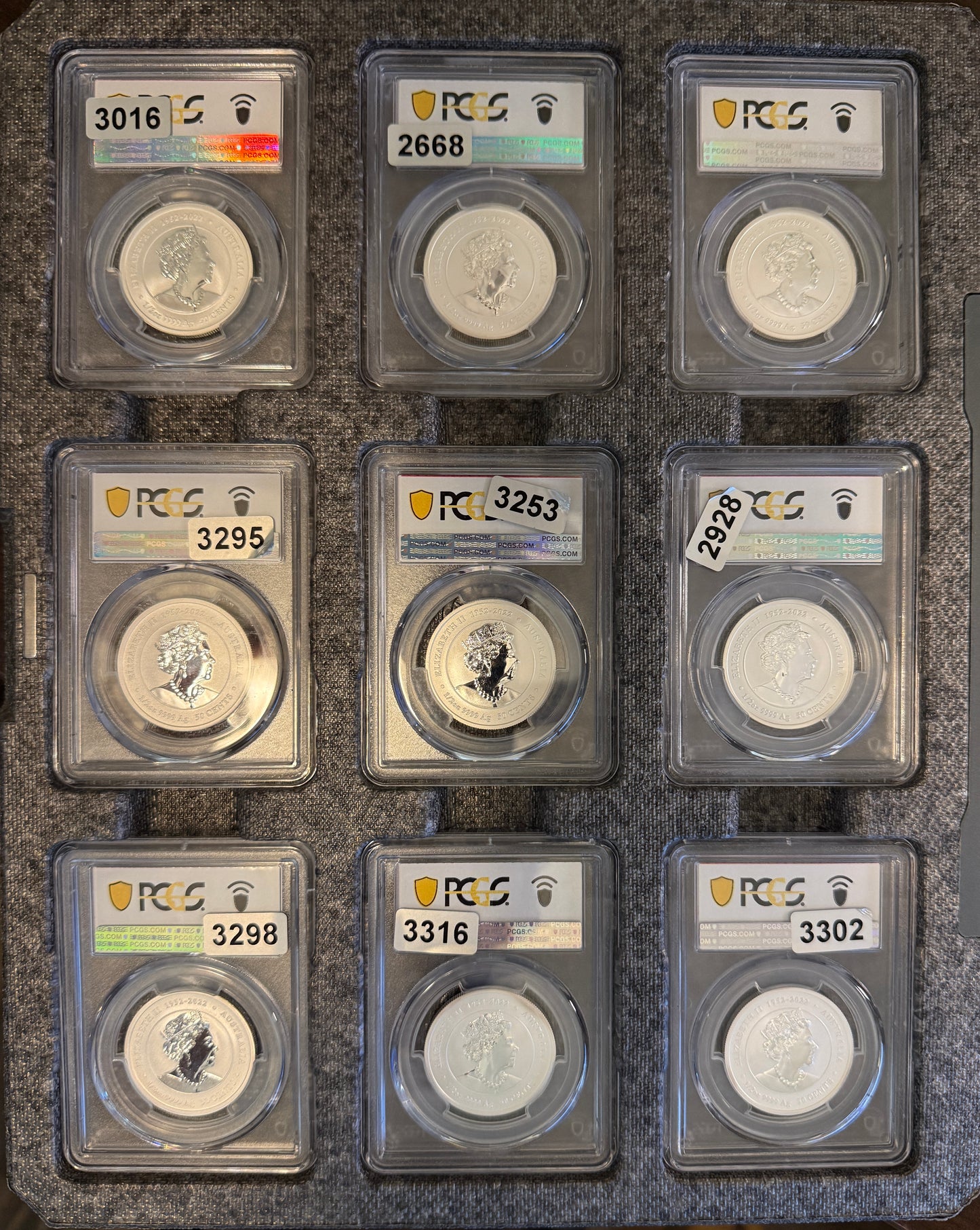 2024 Australia Lunar Dragon Colorized 1/2 oz Silver PCGS MS70 Coin Collection Lot (9 Coins)