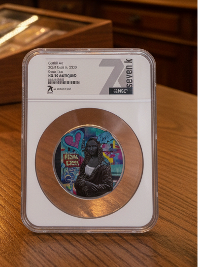 2023 Cook Islands $20 “Mona Lisa” Graffiti Art – NGC MS70 Antiqued