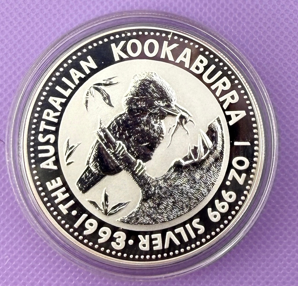 1993 Australia Kookaburra 1 oz Silver Coin .999 Fine Silver Coin