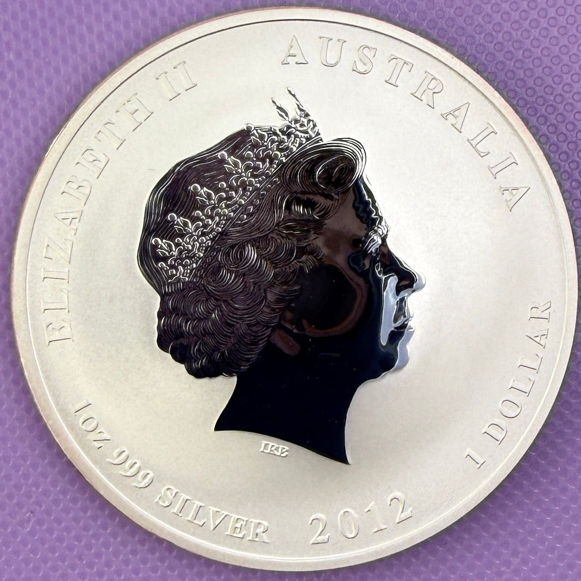 2012 Australia Year of the Dragon 1 oz Colorized 0.999 Fine Silver