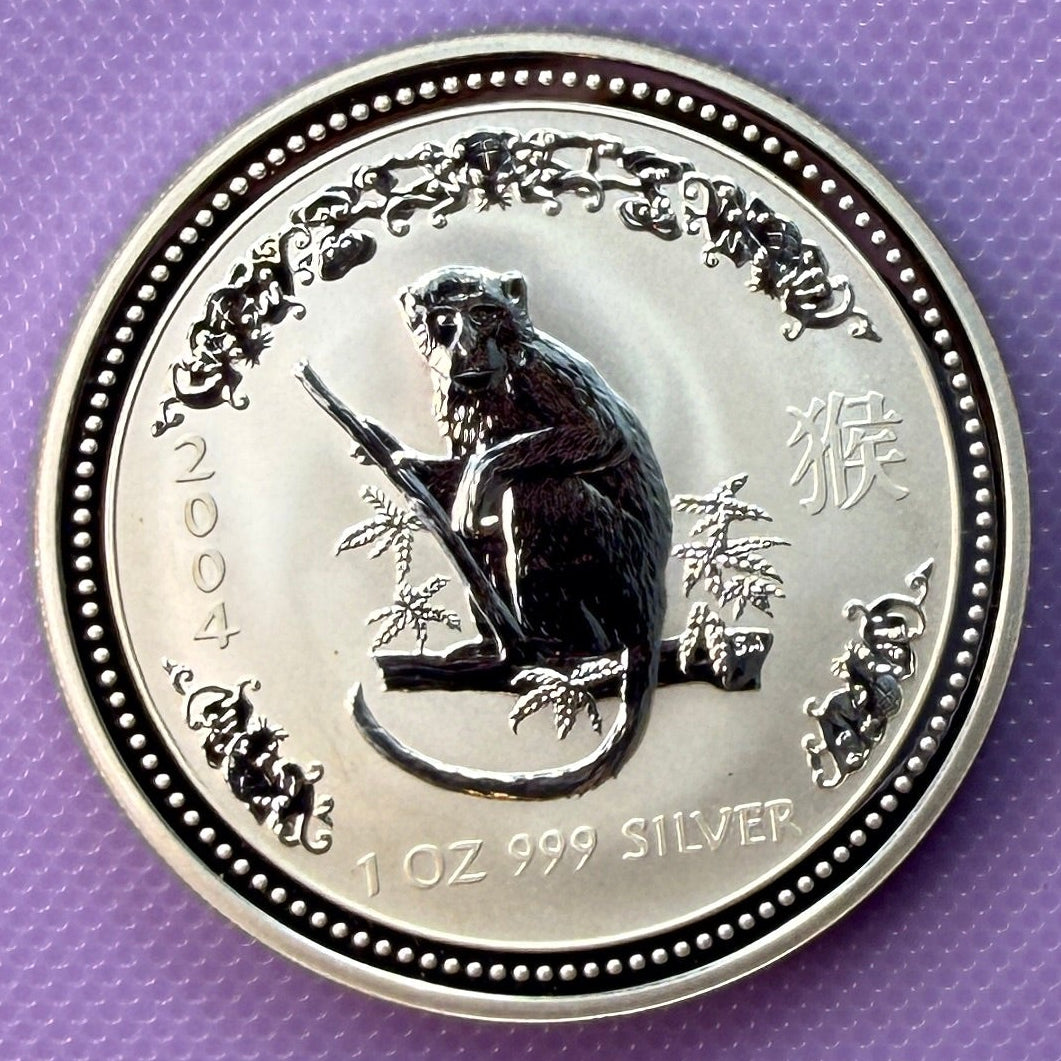 2004 Australia Lunar Series I Year of the Monkey 1 oz Silver Coin