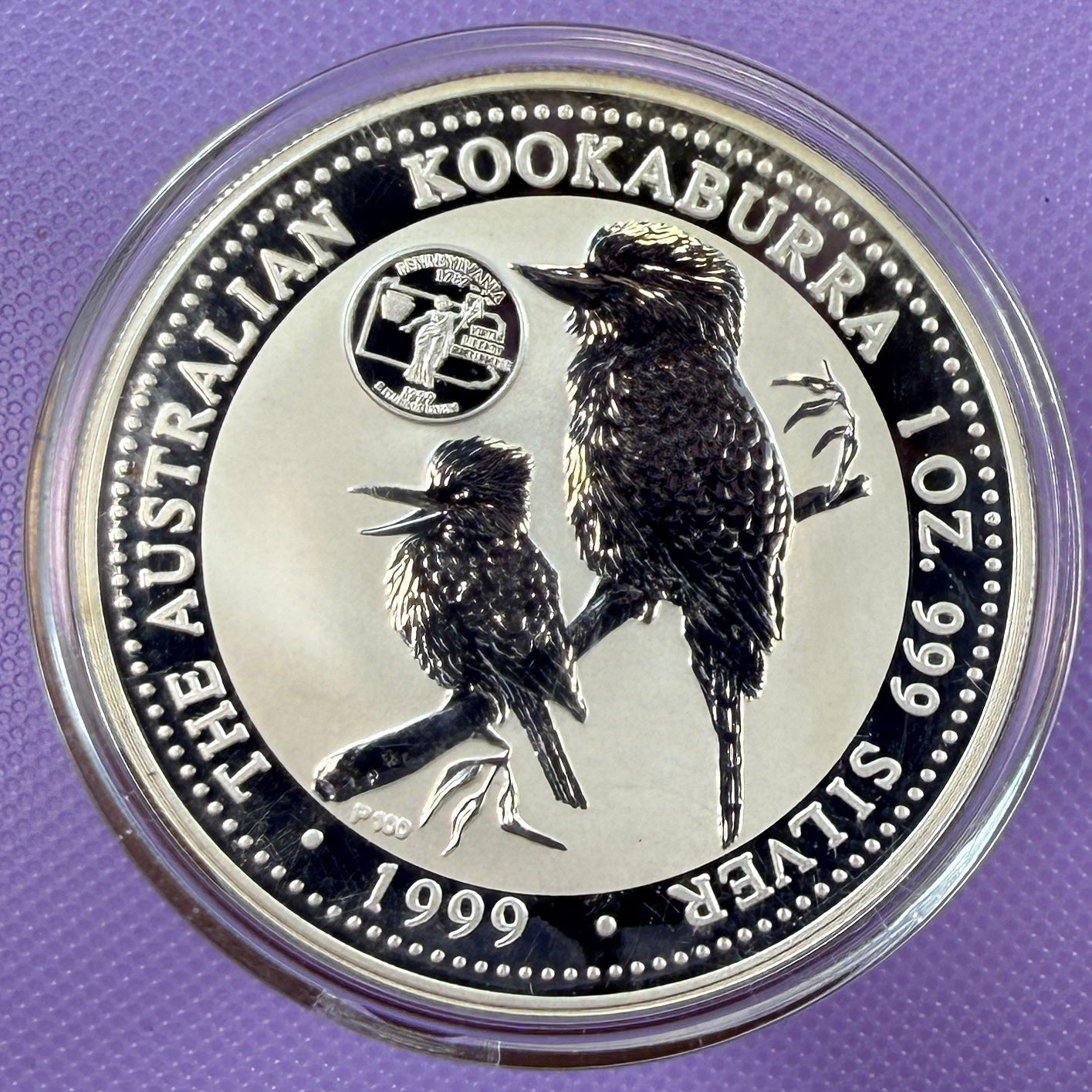 1999 Australia Kookaburra Coin BU with Pennsylvania Privy Mark