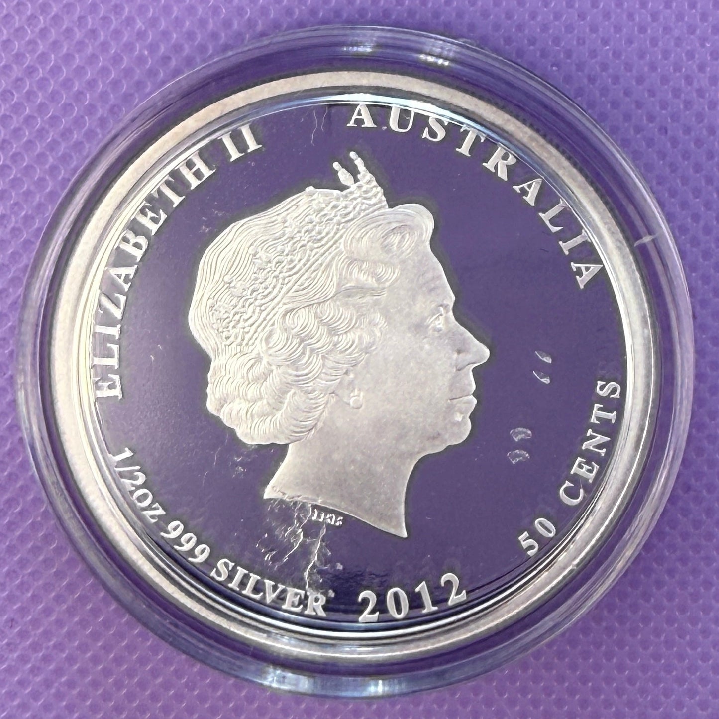 2012 Australia Year of the Dragon 1/2 oz Silver Proof Colorized Coin | Perth Mint | Box & COA