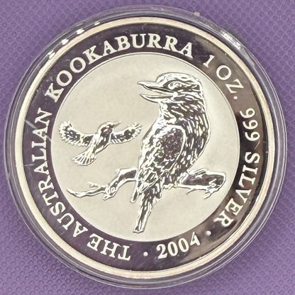 2004 Australia Kookaburra Moneda de Plata de 1 oz .999 Fina BU