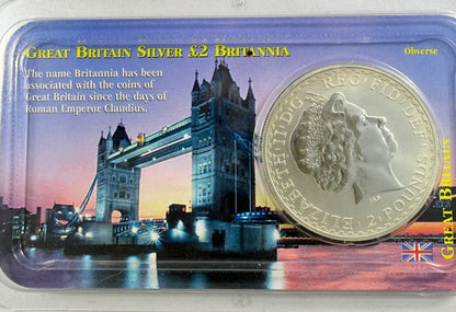1999 Great Britain Britannia 1 oz Silver £2 Coin BU Littleton Coin Company (Copy) (Copy)