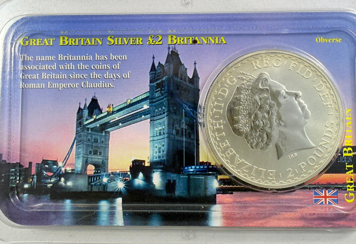 1999 Great Britain Britannia 1 oz Silver £2 Coin BU Littleton Coin Company (Copy) (Copy)