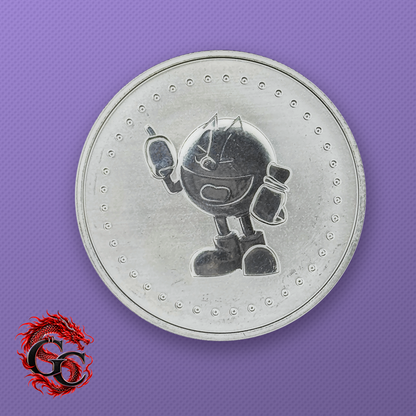 Pac-Man Pie Cutout and Character 1 oz .999 Silver Round