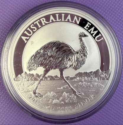 2018 Australian Emu 1 oz .9999 Silver Coin – First Year – Perth Mint