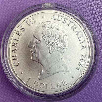 2024 Australia Zoo Giraffe 1 oz Silver Coin RAM BU