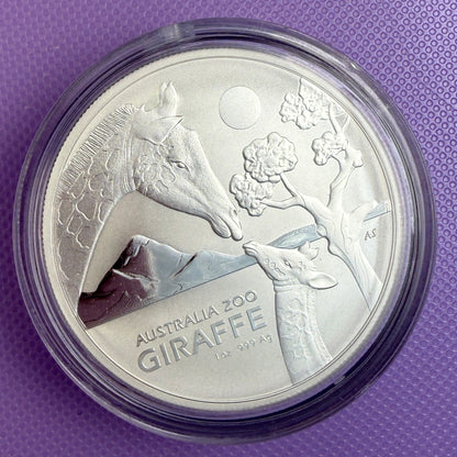 2024 Australia Zoo Giraffe 1 oz Silver Coin RAM BU
