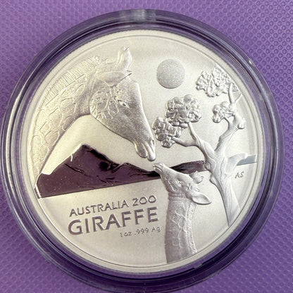2024 Australia Zoo Giraffe 1 oz Silver Coin RAM BU
