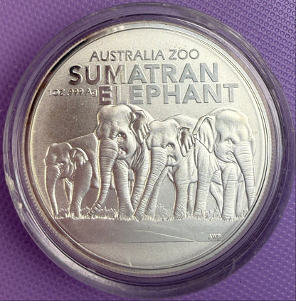 2022 Australia Zoo Sumatran Elephant 1 oz .999 Silver Coin – 25,000 Mintage