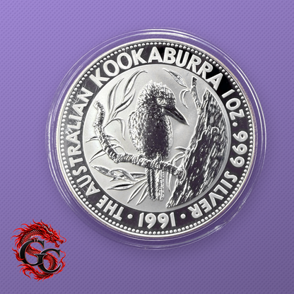 1991-P Australia Kookaburra $5 1 oz .999 Silver Coin BU