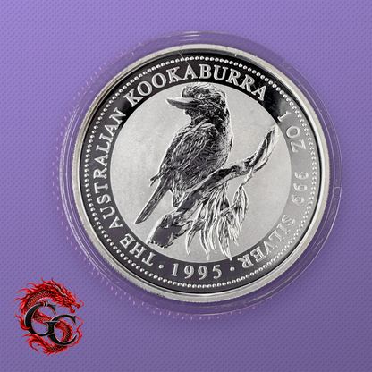 1995-P Australia Kookaburra $1 1 oz .999 Silver Coin BU Toner