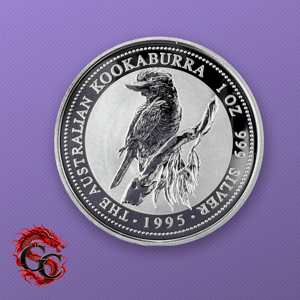 1995-P Australia Kookaburra $1 1 oz .999 Silver Coin BU Toner