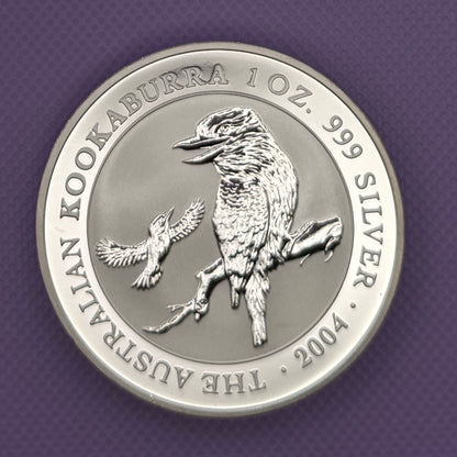 2004 Australia Kookaburra Moneda de Plata de 1 oz .999 Fina BU