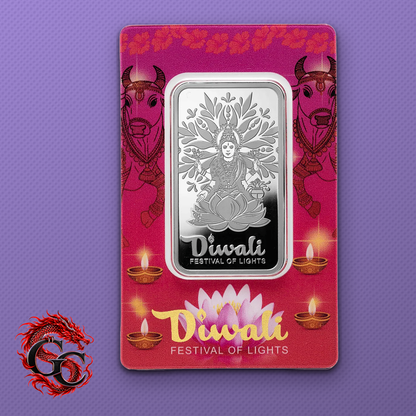 2026 PAMP Suisse Diwali Lakshmi & Sacred Cow 1 oz .999 Silver Bar in Assay