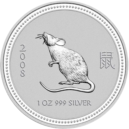 2008-P Australia Lunar Series II Year of the Mouse 1 oz .999 Silver BU