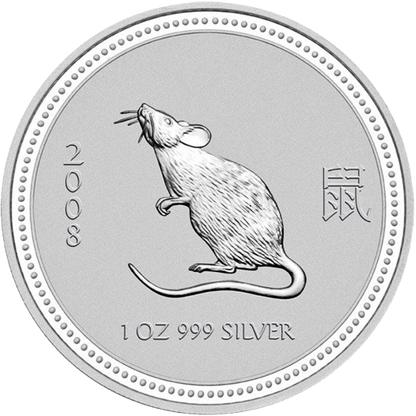 2008-P Australia Lunar Series II Year of the Mouse 1 oz .999 Silver BU