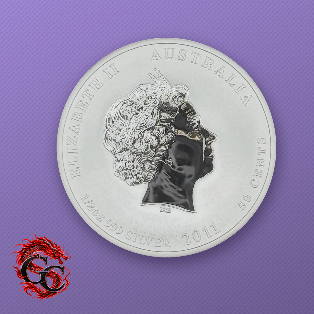 2011 Lunar Series II Year of the Rabbit 1/2 oz Silver - Obverse Close