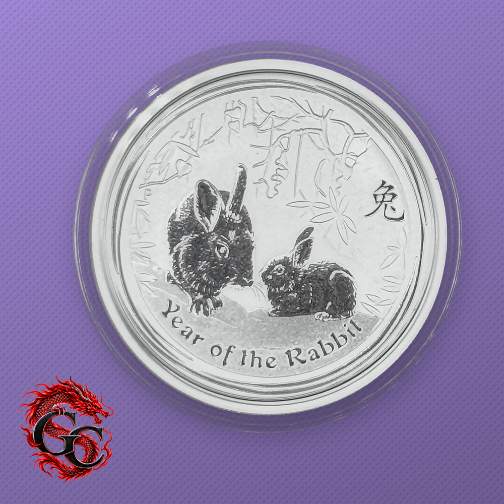 2011 Lunar Series II Year of the Rabbit 1/2 oz Silver - Reverse in Capsule 2