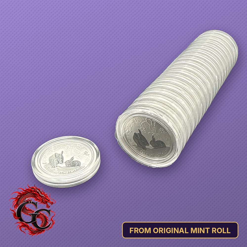 2011 Lunar Series II Year of the Rabbit 1/2 oz Silver - From Original Mint Roll