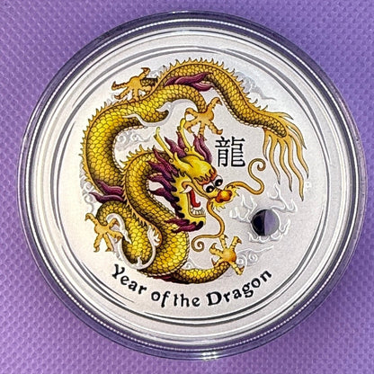 2012 Australia Year of the Dragon 1 oz Silver Proof Colorized Coin ANDA Melbourne Show Special | Perth Mint