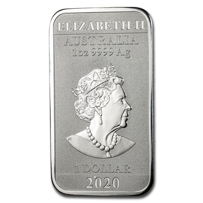 2020 Perth Mint Lunar Dragon 1 oz .9999 Silver Bar from Tube