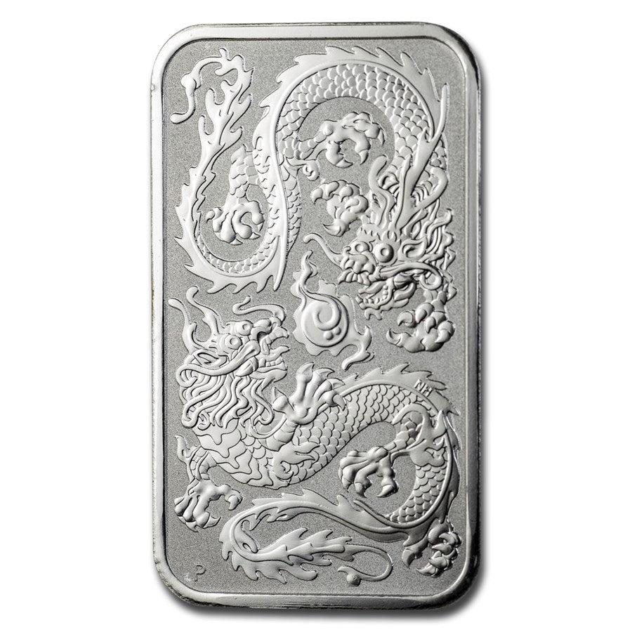 2020 Perth Mint Lunar Dragon 1 oz .9999 Silver Bar from Tube
