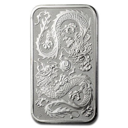 2020 Perth Mint Lunar Dragon 1 oz .9999 Silver Bar from Tube