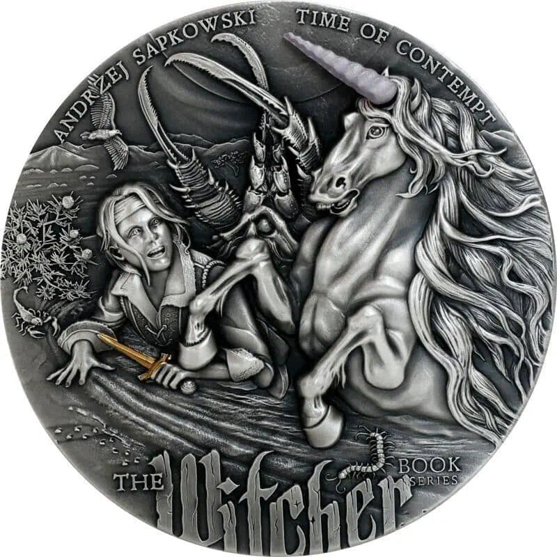 Moneda envejecida de The Witcher Tiempo de Desprecio con caja y certificado de autenticidad