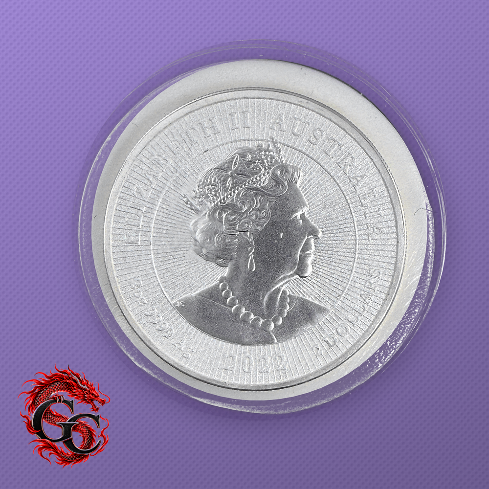 2022-P Australia Mother & Baby Dingo 2 oz .9999 Silver BU