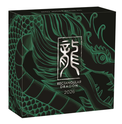 2026-P Australia Dragon $1 1 oz .9999 Silver Proof Rectangular Box & COA