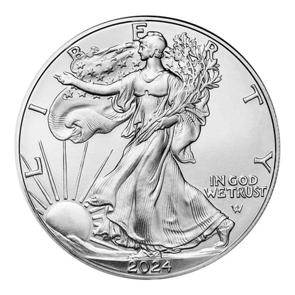 Open Roll of 20 - 2024 $1 1-Oz American Silver Eagle Brilliant Uncirculated