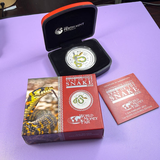 2013 Serpiente - Coloreada 1 oz con caja y COA