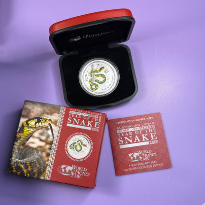 2013 Serpiente - Coloreada 1 oz con caja y COA