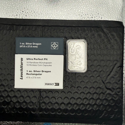 2020 Perth Mint Lunar Dragon 1 oz .9999 Silver Bar from Tube