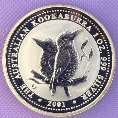 2001 Australia Kookaburra 1 oz Silver Coin .999 Fine Silver Coin