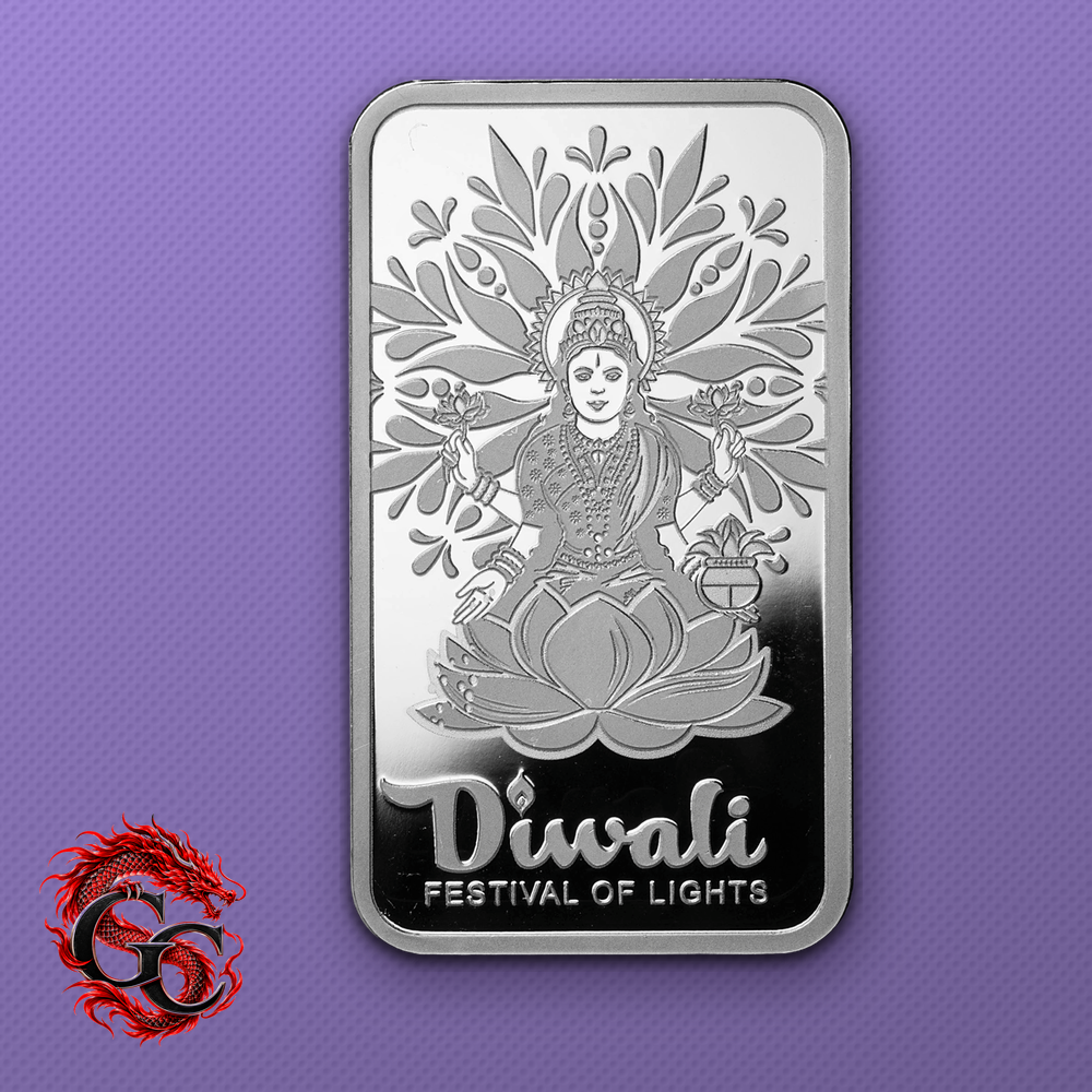 2026 PAMP Suisse Diwali Lakshmi & Sacred Cow 1 oz .999 Silver Bar in Assay