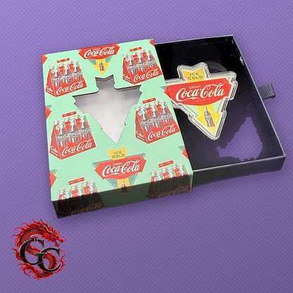 Coca-Cola Ice Cold Six-Pack Arrow 1 oz .999 Silver Colorized Shaped Coin