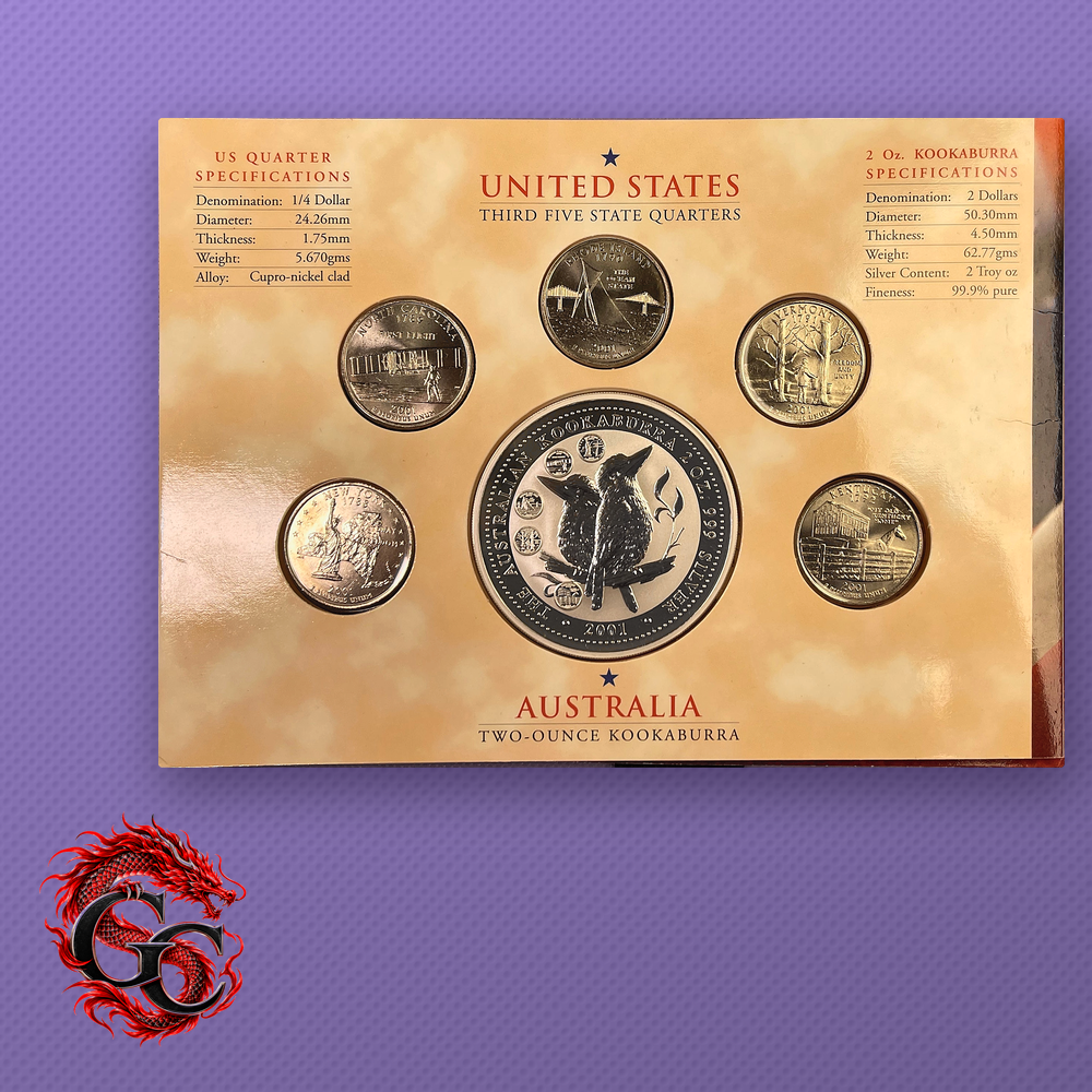 1999-P Kookaburra 2 oz Coin with 5 State Privy, Third Five States Set No. 118 BU