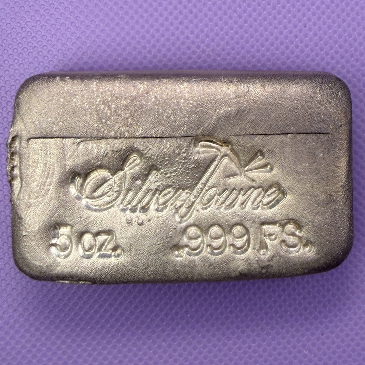 Vintage SilverTowne 5 oz Poured Silver Bar – .999 Fine Silver