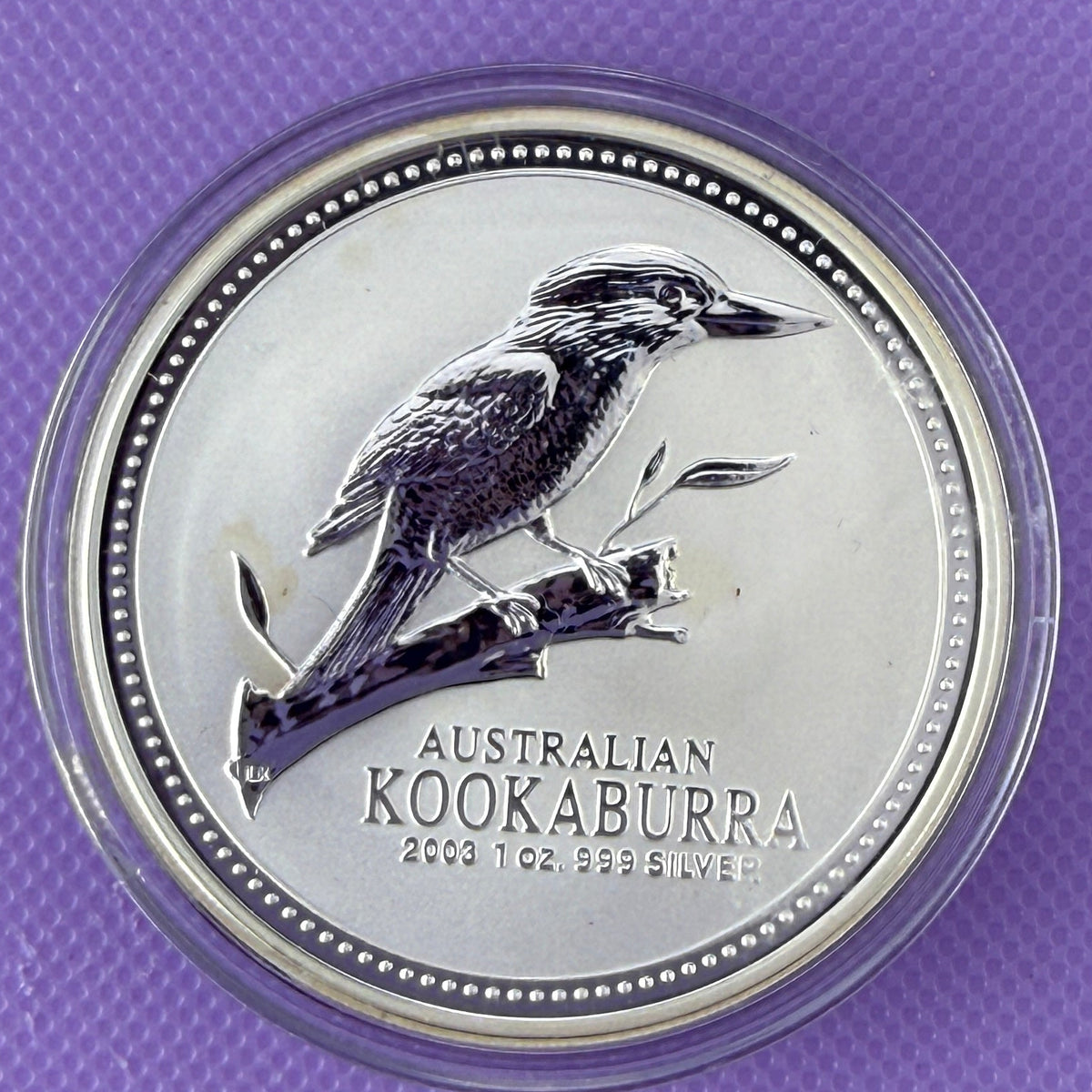 Moneda de plata Kookaburra de Australia de 2003 de 1 oz de plata fina .999