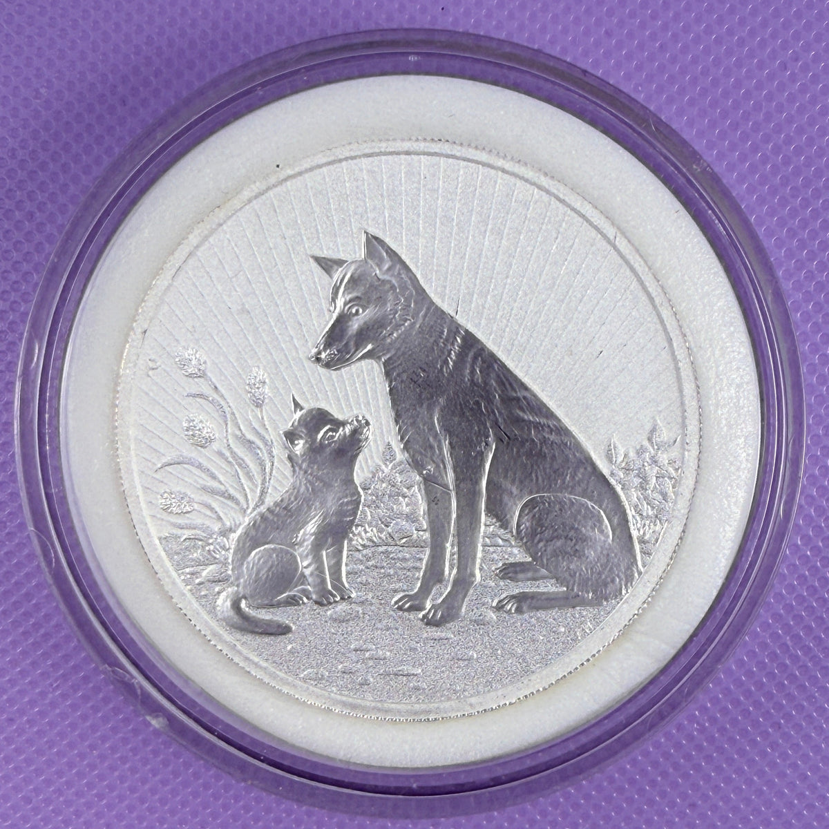 2022 Australia Mother & Baby Dingo 2 oz Silver BU