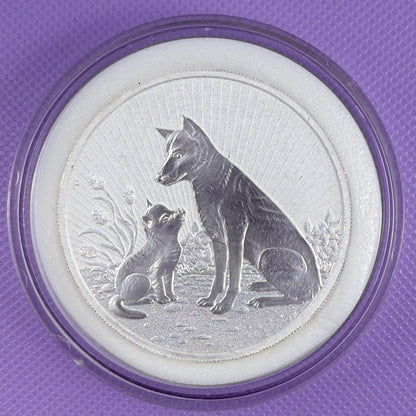 2022 Australia Mother & Baby Dingo 2 oz Silver BU