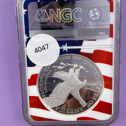 2022-W United States American Silver Eagle Proof 1 oz Silver NGC PF70 Ultra Cameo Early Releases USA Flag Label